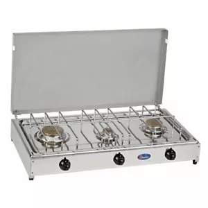 Fornello 3 fuochi a gas Gpl / Metano con piano acciaio inox 5523G Parker ita - Foto 1 di 4