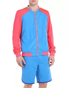 Diesel Mens Roger Reversible Windbreaker Jacket Large L Pink & Blue - NWT - Picture 1 of 4