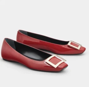 Red Roger Vivier Trompette Ballerina Flats - Picture 1 of 7