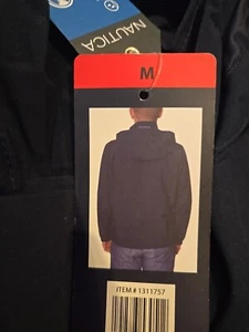 *Neu mit Etikett* Nautica Herren klassische leichte Regenjacke mit Kapuze Mantel (marine, M) - Bild 1 von 6