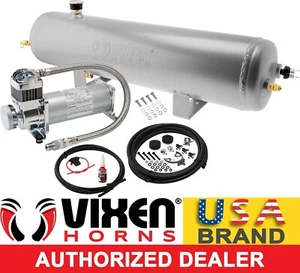3GAL ALUMINUM AIR TANK/200PSI COMPRESSOR SYSTEM KIT F/TRAIN HORN 12V VXO8330APRO - Foto 1 di 11