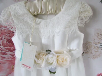 MONSOON NWT Ivory ANGELIN Christening Flower Girl Party Occasion Dress 12-18 £50 - Image 1 of 4