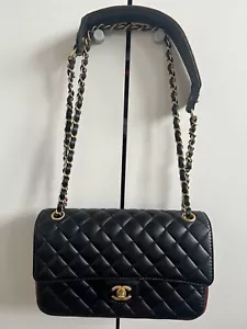 CHANEL Classic Flap Gold Hardware Bag Medium Two-Toned Leather 2020 Release - Picture 1 of 10