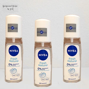 3x 75ml Nivea Fresh Natural Zerstäuber Deo 24h OHNE ALUMINIUM lange frische - Bild 1 von 2