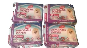 Simple Solution True Fit Disposable Dog Diapers 4 Packs of 12 Female Dogs xs/Toy - Picture 1 of 8