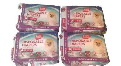 Simple Solution True Fit Disposable Dog Diapers 4 Packs of 12 Female Dogs xs/Toy - Image 1 of 4