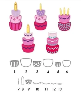 Sizzix Cake 13pc #661115 Retail $17.99 by Stephanie Barnard Mix & Match - Picture 1 of 3