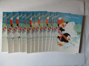 Lote de 13 sobres de 25 sobres de postales de Navidad pingüinos morsa muñeco de nieve - Imagen 1 de 5