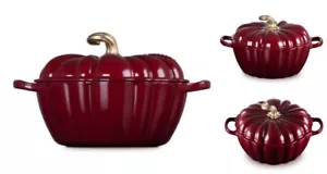 le creuset Halloween Signature Cocotte Pumpkin 24cm Rhone Gold Knob Pot Stew - Picture 1 of 5