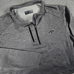 Callaway 1/4 Zip Golf Pullover Mens XXL Heather Gray Performance Stretch 2XL - Picture 1 of 13