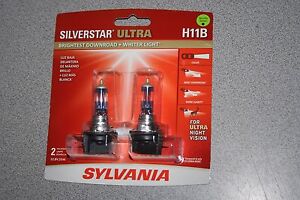 Sylvania Silverstar ULTRA H11B Pair Set High Performance Headlight 2 Bulbs NEW
