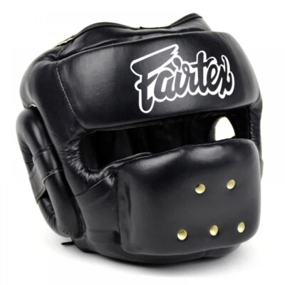Fairtex HG14 Protector de Cabeza Cara Completa Muay Thai Casco Kickboxing Negro Se envía desde Foto 1 de 4