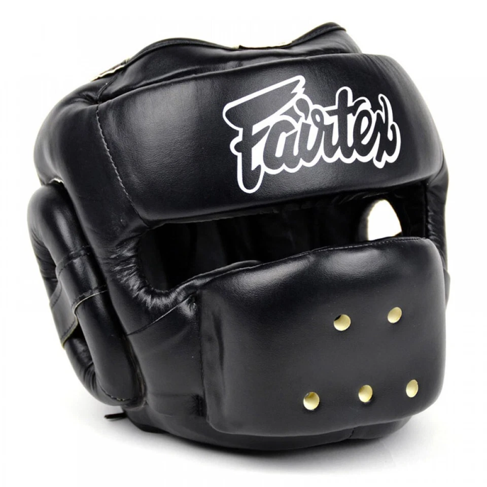 Fairtex HG14 Full Face Head Guard Muay Thai Headgear Kickboxing Black Ships From - Image 1 of 4