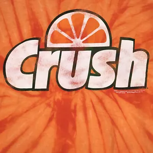 CRUSH Shirt ADULT SMALL ORANGE TIE DYE LOGO SODA POP LICENSED CASUAL MENS NWT - Picture 1 of 17
