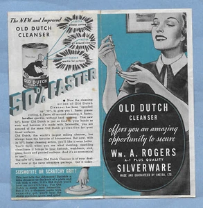 VINTAGE 1941 OLD DUTCH CLEANSER ADVERTISING BROCHURE ROGERS SILVERWARE & SHEARS - Picture 1 of 3
