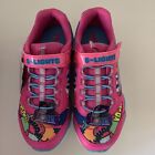 New Skechers Girls Lumi Luxe Light Up Sneakers Size 2 Neon/Pink/Multi
