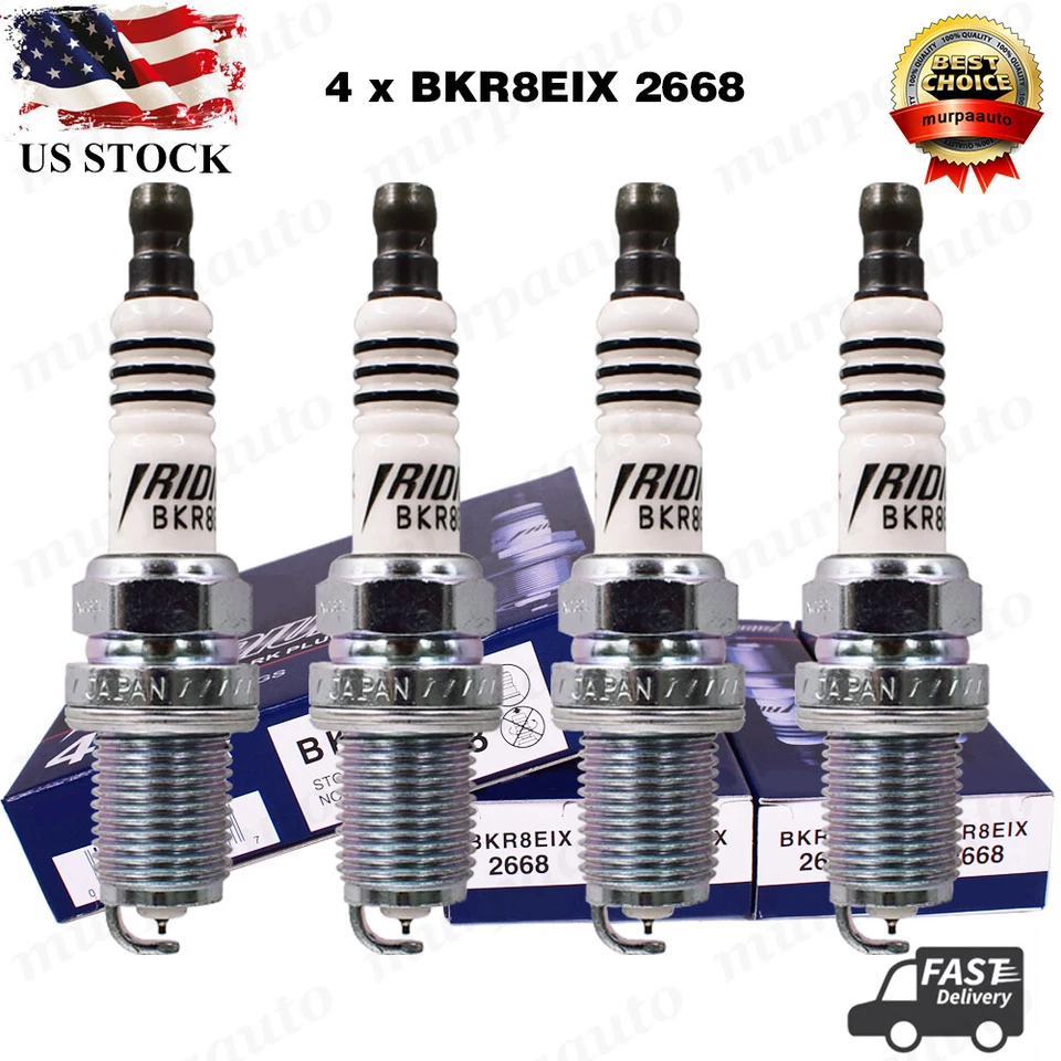 4 PIEZAS Nuevas Bujías de Iridio BKR8EIX 2668 NGK Carreras Frías EE. UU. Foto 1 de 4