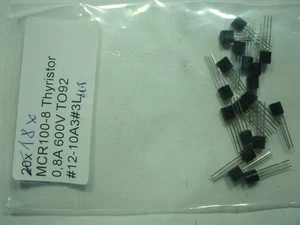 18x MCR100-8 Thyristor 600V 0,8A TO92 #12-10A3#040b - Picture 1 of 3