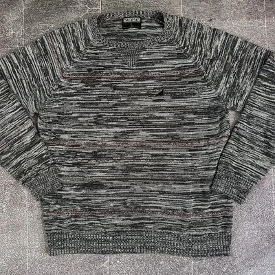 Men's Staple Pigeon Heather Black Gray Red Knit Crewneck Pullover Sweater Sz L - Image 1 of 4