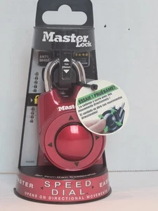 New - Master Lock 1500ID Speed Dial Combination Lock (Red) - Picture 1 of 2