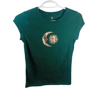 GAP Big Kids Sun Moon Whimsygoth Metallic Foil Graphic Tee T-Shirt Streetwear XL - Picture 1 of 9