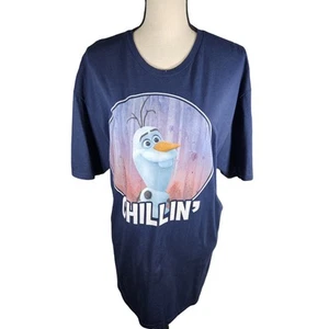 Disney Frozen Olaf "Chillin" Graphic T Shirt, Navy, XL - Picture 1 of 9