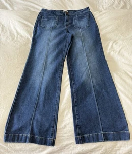 Pantalones de mezclilla LC Lauren Conrad | Talla 16 | Tiro súper alto pierna ancha | Lavado medio - Imagen 1 de 8