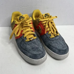 Nike Air Force 1 '07 LV8 Dark Sulphur Tie-Dye - Team Orange Size 9 - Picture 1 of 10
