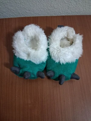 Carter's Monster Slippers Fleece Lined Green Baby Infant Unisex Newborn - Image 1 of 3