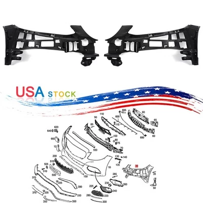 Pair Front Bumper Retainer Black Fits Mercedes Benz C Class W205 C300 2015-2018 Foto 1 de 4