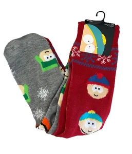 South Park Christmas Crew Socks Men’s 6.5-12 Cartman 2 Pairs Holiday Gift NEW - Picture 1 of 6