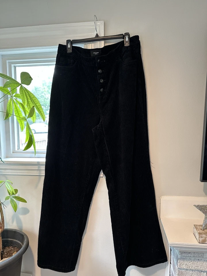 Vero Moda Black Wide Soft  Corduroy pants Us48/32 - Image 1 of 4