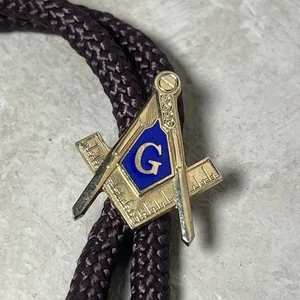 Freimaurer Freimaurerloge Bolokrawatte goldfarbene Spitzen Vintage - Bild 1 von 2