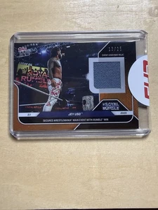 2025 Topps NOW WWE 14 14A JEY USO WINS ROYAL RUMBLE MATT RELIC 13/25 - Picture 1 of 3