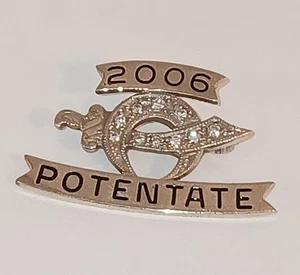 Broche prendedor Shriner masónico potentado oro 14k y diamantes oro amarillo 2006 10 días - Imagen 1 de 7