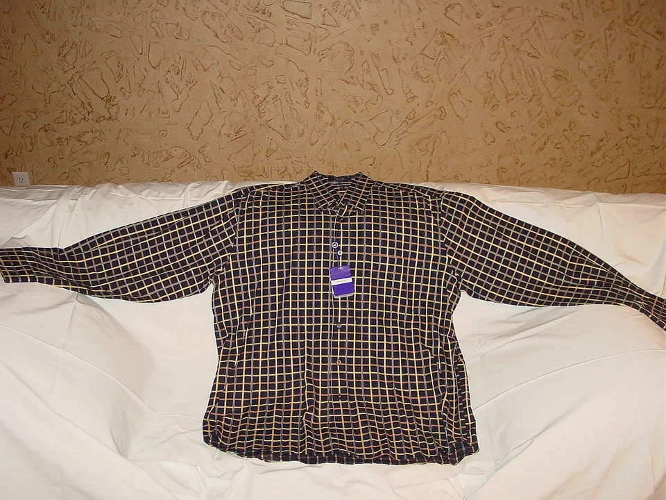 New Mens Alan Flusser Traditional Button Up Dress Shirt Long Sleeve XL Cotton  - Image 1 of 1