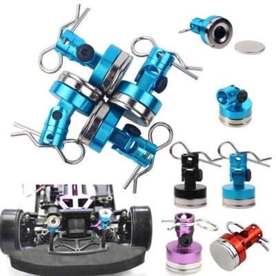 4Pcs Magnetic Invisible Body Post Mount w/ R clips for 1/8 1/10 1/16 RC Car HSP - Image 1 of 4