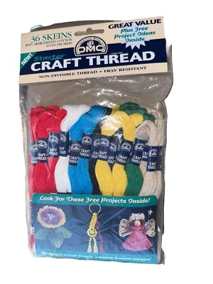 DMC Starter Craft Thread 36 Skeins 10 Yds. Ea. 100% Cotton Assorted Colors NIP - Image 1 of 2