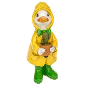 Small Puddle Duck with Cactus Plant Pot Decorative Figurine Gift - Picture 1 of 1