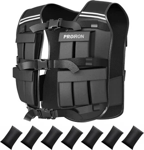 PROIRON Adjustable Weighted Vest 20kg 20 Weight Packs Jacket Men Women with Refl - Picture 1 of 7