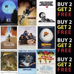 Classic Movie Film Posters Poster Prints A4 - A3 Prints On Metal Plaque - Picture 1 of 121