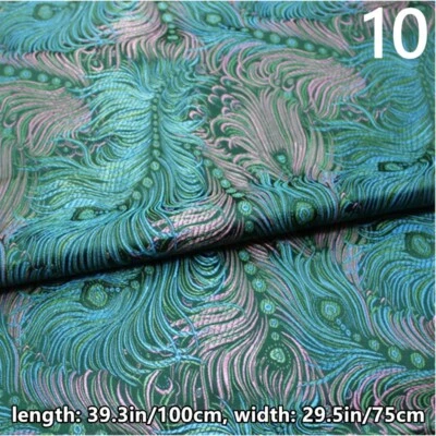 DIY Retro Jacquard Brocade Fabric  Damask Tapestry Sewing Craft Peacock Feather - Image 1 of 4