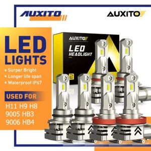 AUXITO 9005 9006 H11 H8 LED Headlight Kit High Low Beam Bulbs Replace Halogen X6 - Picture 1 of 16