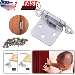 Kitchen Cabinet Hinges Overlay Self Closing Face Mount Cupboard Door Hinges Lot - Picture 1 of 11