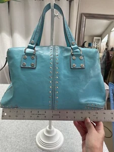 MICHAEL KORS Classic Leather Satchel, Astor, Gorgeous Blue Handbag - Picture 1 of 12