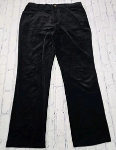 Chaps Denim Black Velvet Straight Pants WOMENS SIZE 14 - Picture 1 of 10