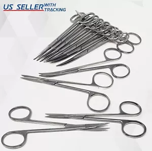12 IRIS Scissors 4.5" Curved & Straight Surgical Dental Instruments - Picture 1 of 3