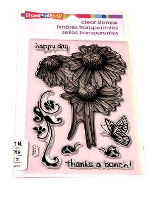 Stampendous Clear Stamps SSC1112 Daisy Thanks Floral Flower Butterfly 2012 NEW - Image 1 of 4