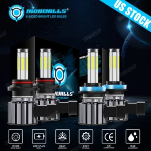 6Sides H11 9005 LED Headlight for Dodge Ram 1500 2500 3500 4500 2019-2024 Hi Low - Picture 1 of 12