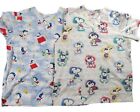 Peanuts Nursing Scrubs Snoopy All Over Print One Size Shirt Tops Work Wear